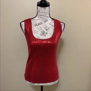 Bisou Bisou Red Sequin Small Tank Top